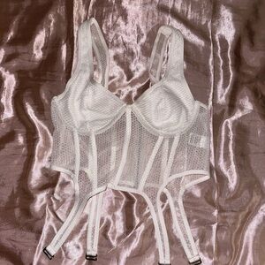 White lace corset crop top